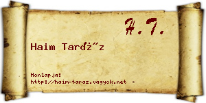 Haim Taráz névjegykártya